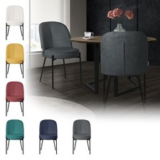 Set de 2/4/6 chaises de salle à manger assise avec dossier arrondi en polyester