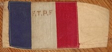 RARE BRASSARD DE RÉSISTANT ANCIEN FTPF 2EME GUERRE WW2