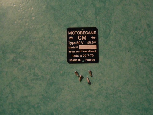 Plaque mines motobécane 50v - plaque,