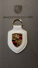 Porsche porte clé écusson émail,objet de Concession 2010,pas servi Blanc,Superbe
