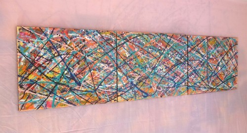 Tableau triptyque acrylique - triptyque,