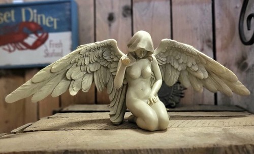 Statue figurine ange assis - figurine,