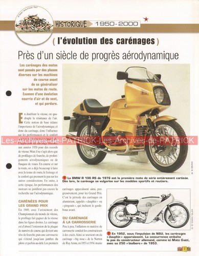 Evolution carenages 1950 2000 - evolution,