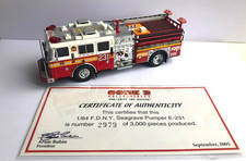 1/64 Code 3 Die-cast FDNY New York Seargrave Pumper Engine 231 Great condition