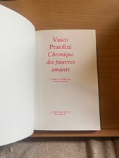 Vasco Pratolini Chronique des pauvres amants Club français du livre 1964