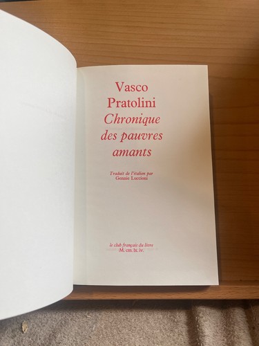 Vasco pratolini chronique des - chronique,