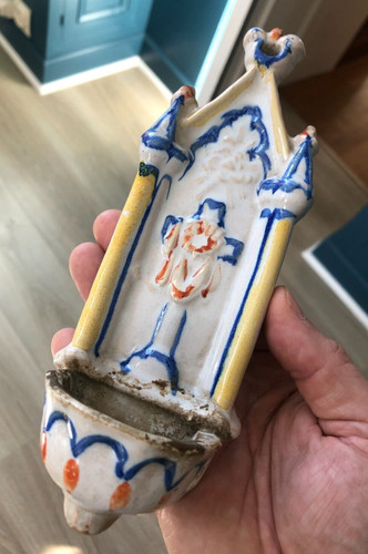 Ancien bénitier faience - bénitier,