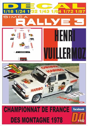 Decal simca rallye - simca, 3