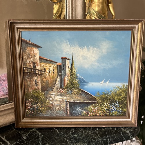 Tableau huile sur panneau - sur,