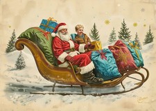 Affiche vintage traîneau du