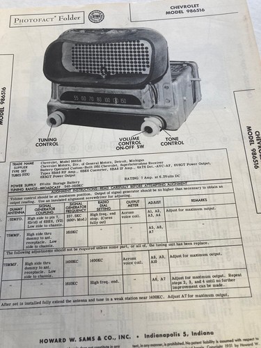 1951 chevrolet radio original - radio,,