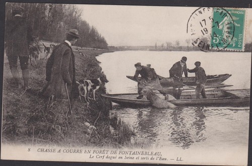Cpa chasse courre foret de - ,