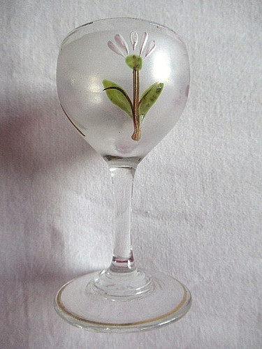 Ancien verre liqueur emaille - a,
