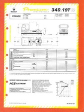 RENAULT TRUCKS / PREMIUM  340 . 19 T D / PORTEUR  19 T / FICHE TECHNIQUE