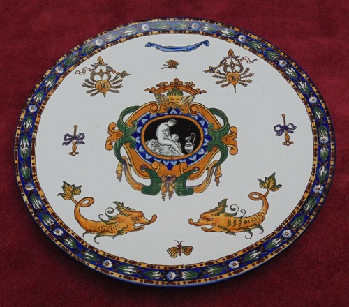 Magnifique ancien plat - ancien, faience