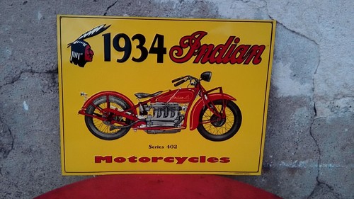 Plaque décorative moto indian