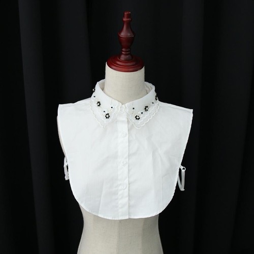 Faux col dentelle florale - faux,