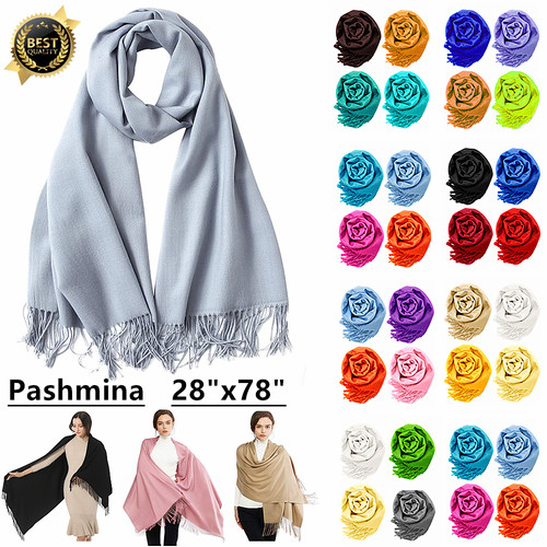 Solid silky pashmina shawl - pashmina,