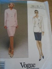 1706 PATRON  "VOGUE JUPE ET VESTE COUTURE  CREATION BILL BLASS  36 AU 40 