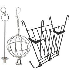 Porte-foin pliable pour petits animaux, boule de friandise et brochette de...