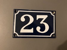Ancien numéro de rue Maison plaque tole émaillée 15 x 10 cm NUMERO 23