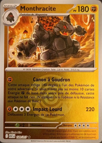 Carte pokémon monthracite - carte,