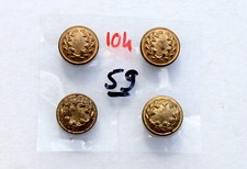 LOT 4 BOUTONS UNIFORME MILITAIRE ARMÉE MILITARIA - COURONNE DE LAURIER - D: 14mm