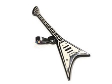 Bijou acier inoxydable pendentif guitare électrique noire  musique pendant