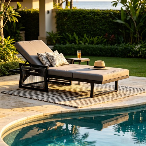 All black chaise lounge with - all-black,