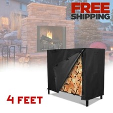 4 Foot Firewood Rack Cover Indoors Outside Water Resistant Outdoor Wood Log Feet