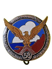 INSIGNE 58° Demi Brigade Alpine de Forteresse, émail, petite pastille lisse