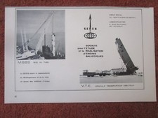 9/1969 PUB SEREB ENGIN BALISTIQUE SNLE MSBS SSBS PUTEAUX ORIGINAL FRENCH AD