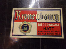 Ancien petit glacoide publicitaire bière brasserie KRONENBOURG Alsace Vintage