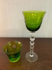Lot 2 verres vert modèle Bubble en cristal de Saint Louis (prix des 2)