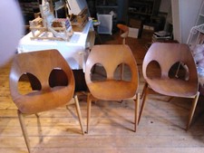 LOT DE 3 CHAISES VINTAGE KANDYA-CARL JACOBS-FRANK GUILLE JASON