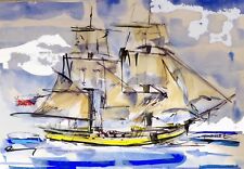 Tableau, peinture, bateau, la