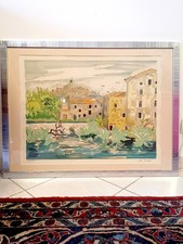 Yves Brayer grande lithographie originale village de Provence