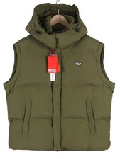 Diesel W-Rolfys-SL-FD Gilet pour Homme 50 L Kaki Capuche Détachable Isolation