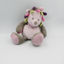Doudou hérisson marron gris rose vert Manon NATTOU 28 cm - 26513