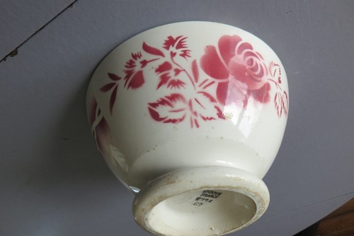 Ancien bol décor rose - ancien,