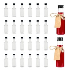 Lot de 24 Mini Bouteilles Plastiques 50ml Réutilisables avec 2 Entonnoirs et ...