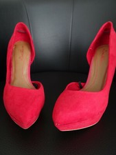 Chaussures à talons femme "Bershka", taille 36", rouges, suede, excellent état