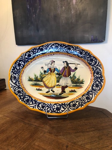 Joli plat ovale bord - a,
