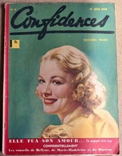 magazine Confidences juin 1938 histoires vraies mode bonheur conjugal