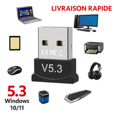 Adaptateur USB Bluetooth 5.3 Dongle PC Windows 11 10 Plug and Play Sans Pilote