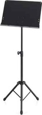 Pupitre Orchestre Musique Support Tablette Métallique Ajustable Noir Tripode
