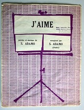 partition vintage Salvatore Adamo disques Pathé J'aime 1965