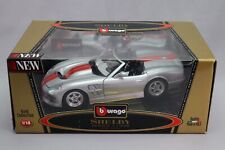 LJ339 BURAGO 3323 1/18 1:18 voiture Shelby cabriolet séries 1 1998 silver