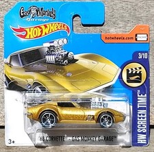 1/64 Hotwheels 1968 corvette gas monkey Garage mainline 2017 Miniature TV Télé 