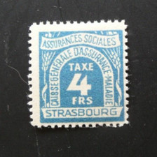PHILATELIE ERINNOPHILE : VIGNETTE ASSURANCES SOCIALES STRASBOURG - 4 FRANCS